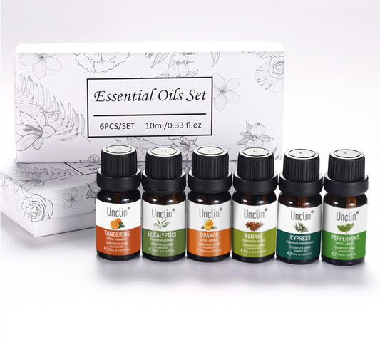 Aceite esencial de aromaterapia en caja de seis piezas de 10 ml