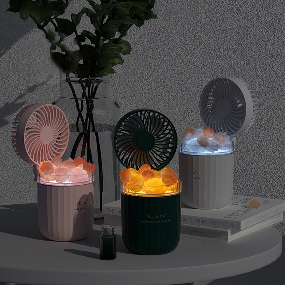 Portable Crystal Aromatherapy Humidifier and Fan