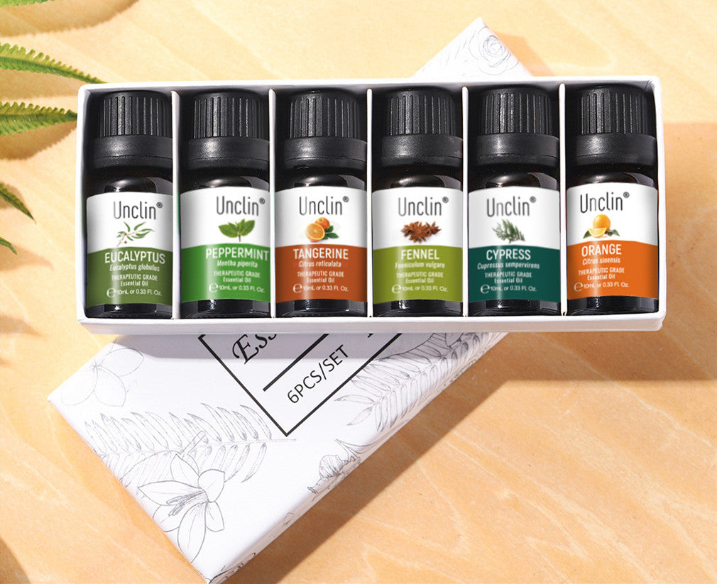Aceite esencial de aromaterapia en caja de seis piezas de 10 ml
